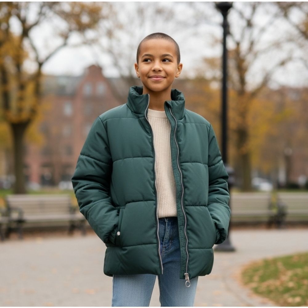 Kids' Forest Green Puffer Jacket